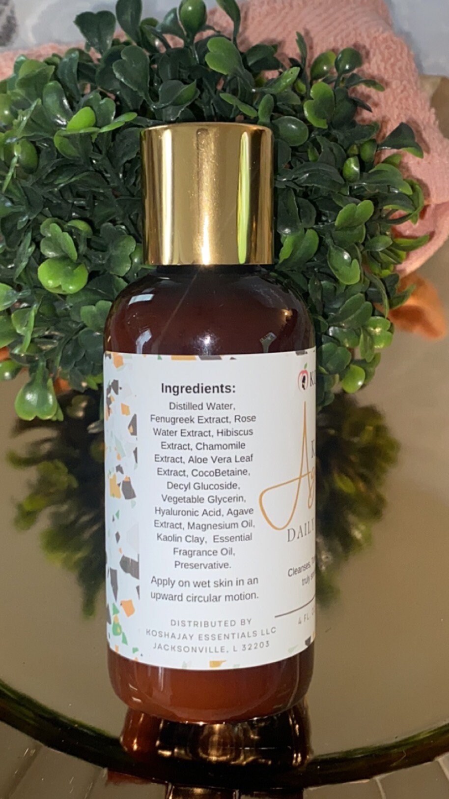 Kaolin & Agave Facial Cleanser Kaolin Clay, Hyaluronic Acid, Rose Extract Deep Cleaning,