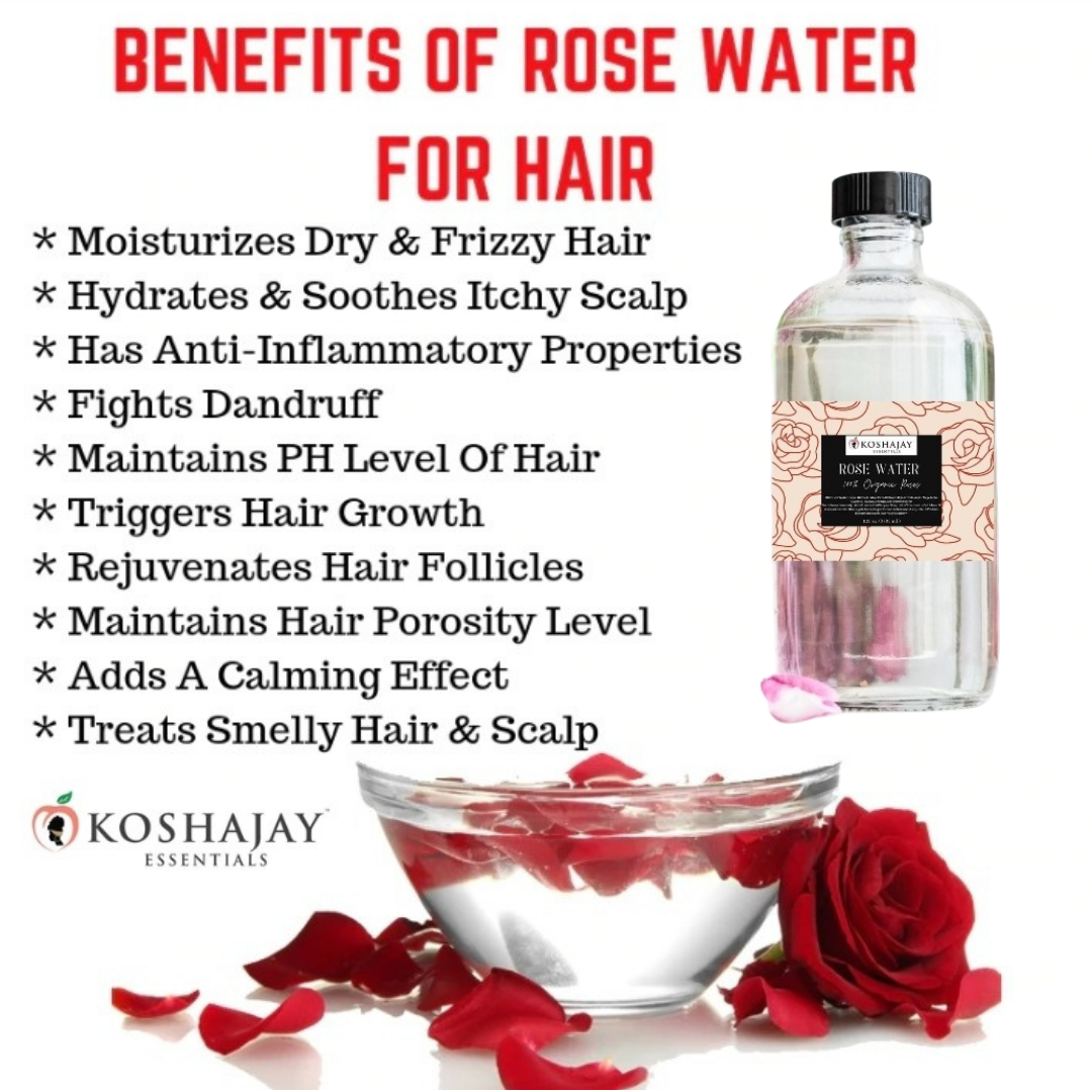 Rose water for hair deals