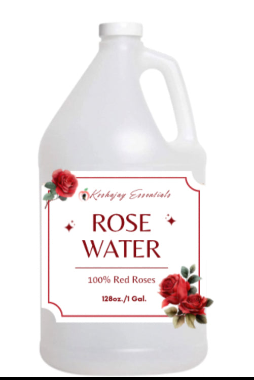 Floral Red/Pink Rose Water Bulk 128 oz 1 Gallon -  Distilled Floral Water Vegan Non GMO Hair, Body, Locs, Protective Styles,Facial Toner Wholesale