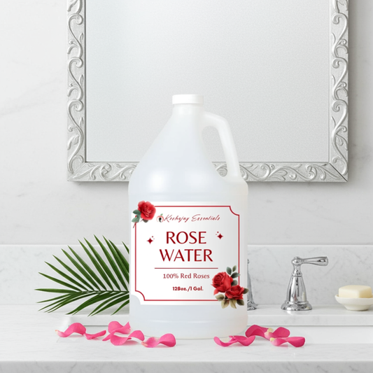 Floral Red/Pink Rose Water Bulk 128 oz 1 Gallon -  Distilled Floral Water Vegan Non GMO Hair, Body, Locs, Protective Styles,Facial Toner Wholesale