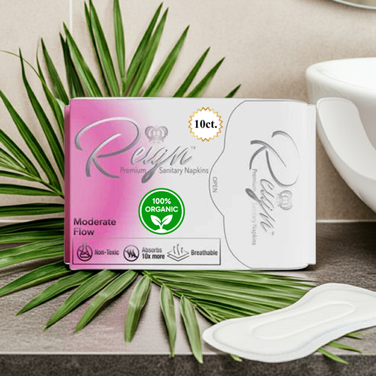 Moderate Flow Sanitary Pads 10ct. 100% Cotton