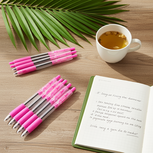 💖Breast Cancer Awareness Black Ink Pen, 8-ct.