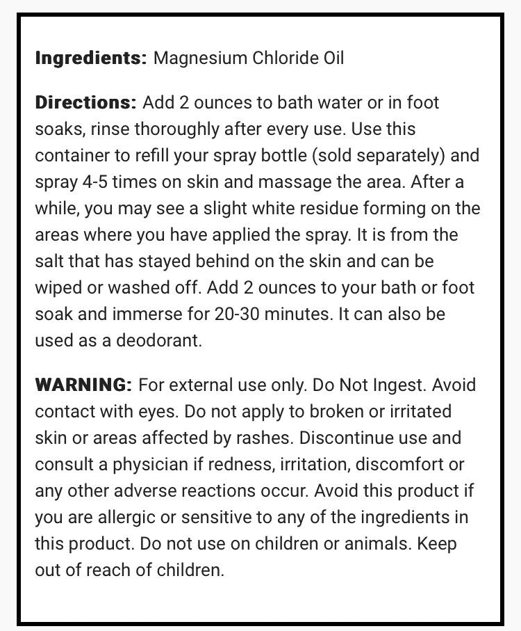 Bulk Magnesium Oil 1 Gallon USP Grade, Skin, Body, Promotes Better Sleep, Non-GMO, Vegan, Pain Relief Deep Tissue Muscle Stress Relief Spray