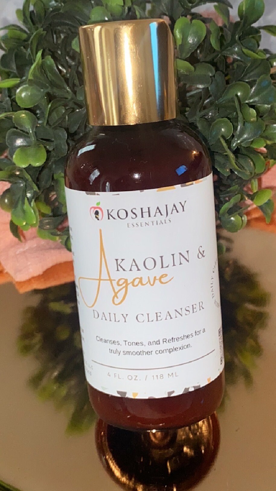 Kaolin & Agave Facial Cleanser Kaolin Clay, Hyaluronic Acid, Rose Extract Deep Cleaning, Detoxing