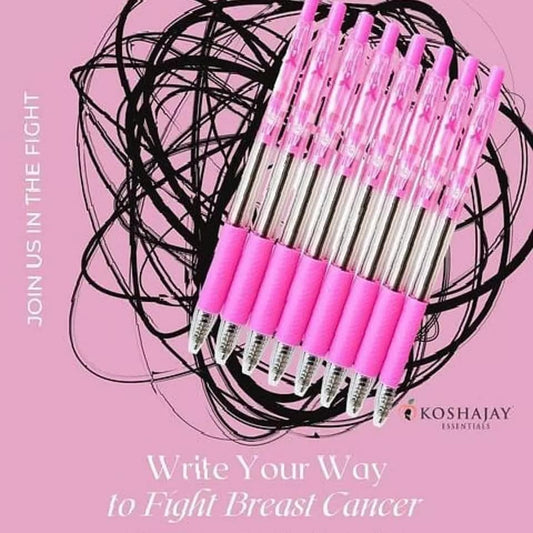 💖Breast Cancer Awareness Black Ink Pen, 8-ct.