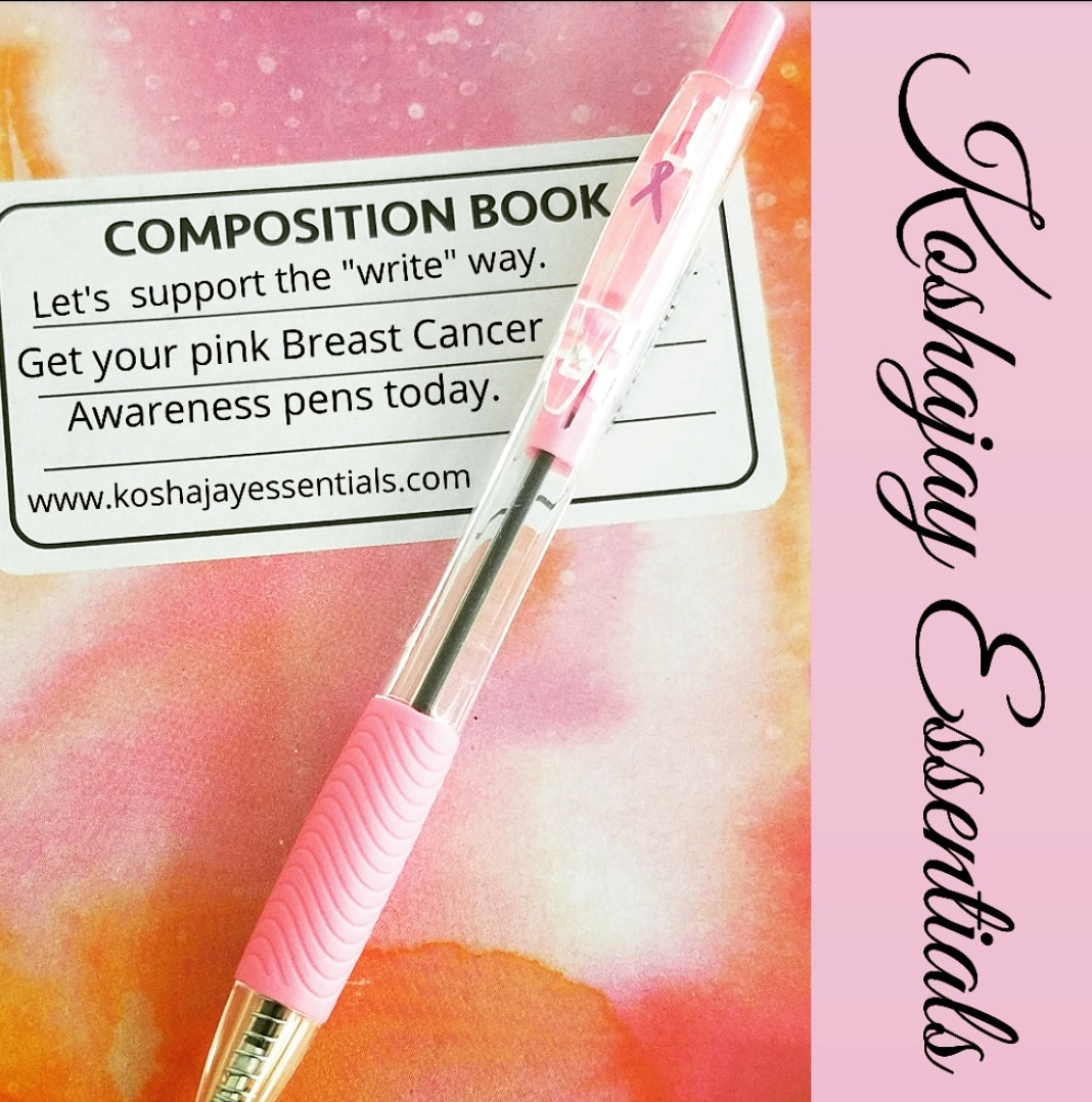 💖Breast Cancer Awareness Black Ink Pen, 8-ct.